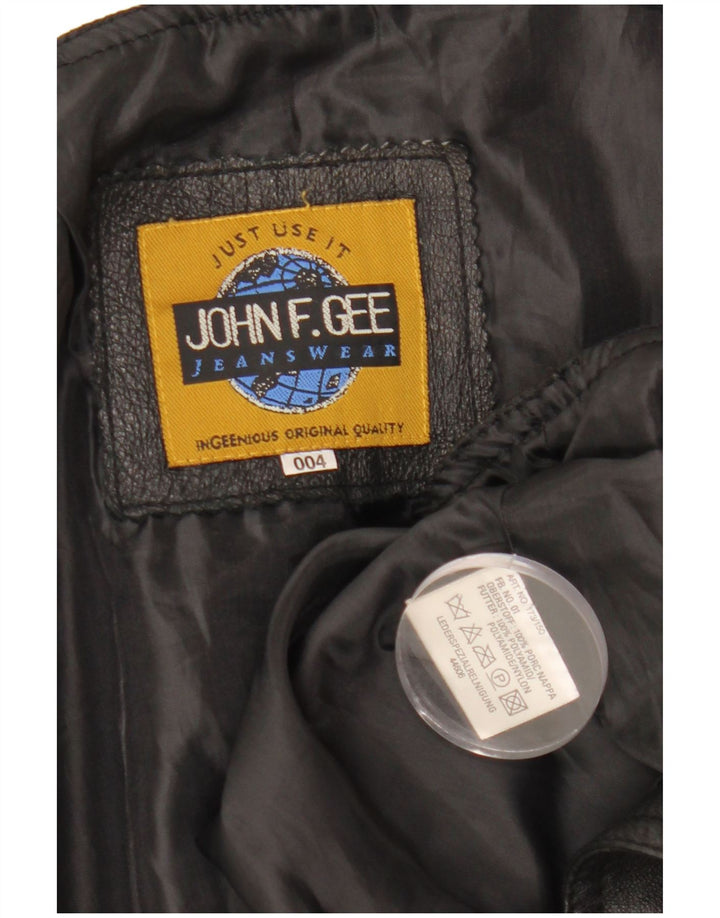 Gilet in pelle da uomo John F Gee in pelle nera media