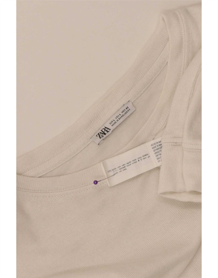 Top Zara da uomo a maniche lunghe grande in cotone bianco
