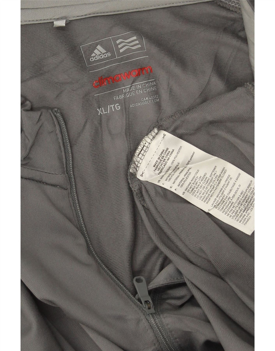 Top della tuta da ginnastica Adidas Climawarm Graphic Zip Neck da uomo XL Grigio