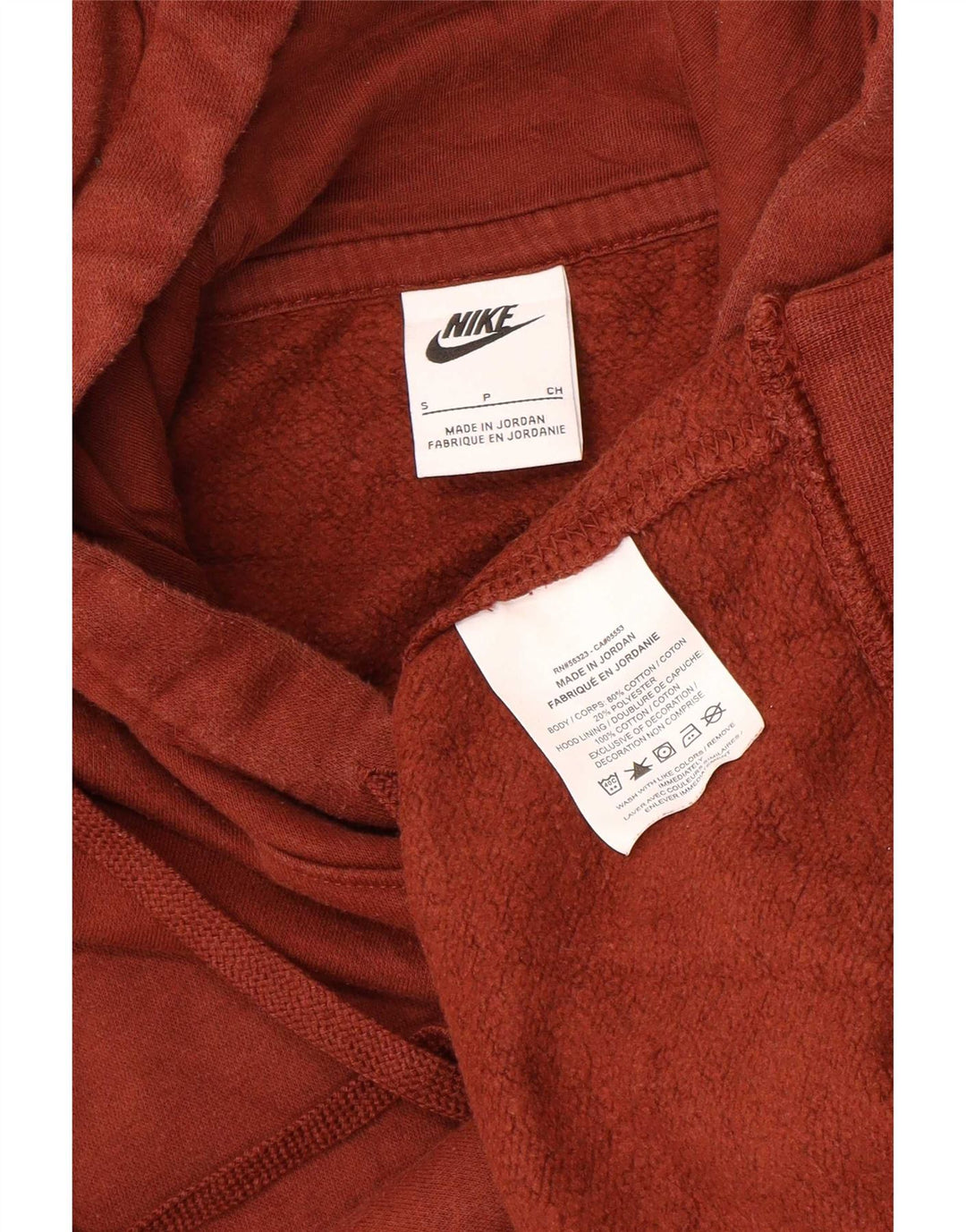 Felpa con cappuccio da uomo Nike Small in cotone marrone