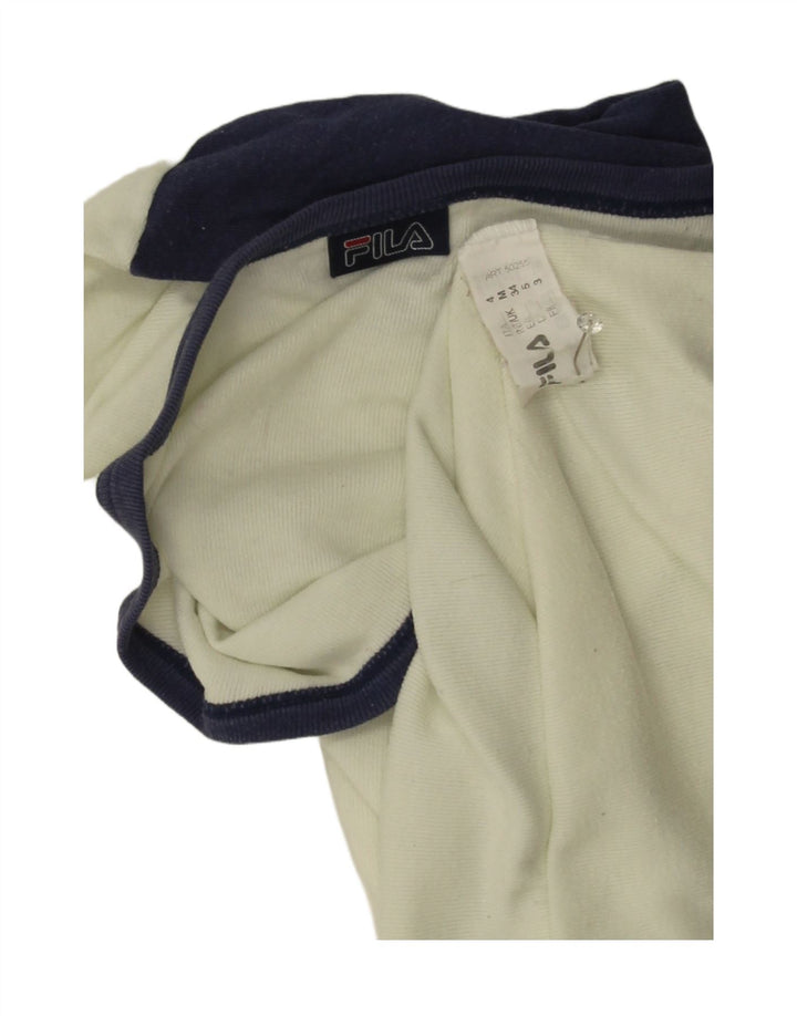 T-shirt grafica da uomo Fila Top in cotone color block medio bianco sporco