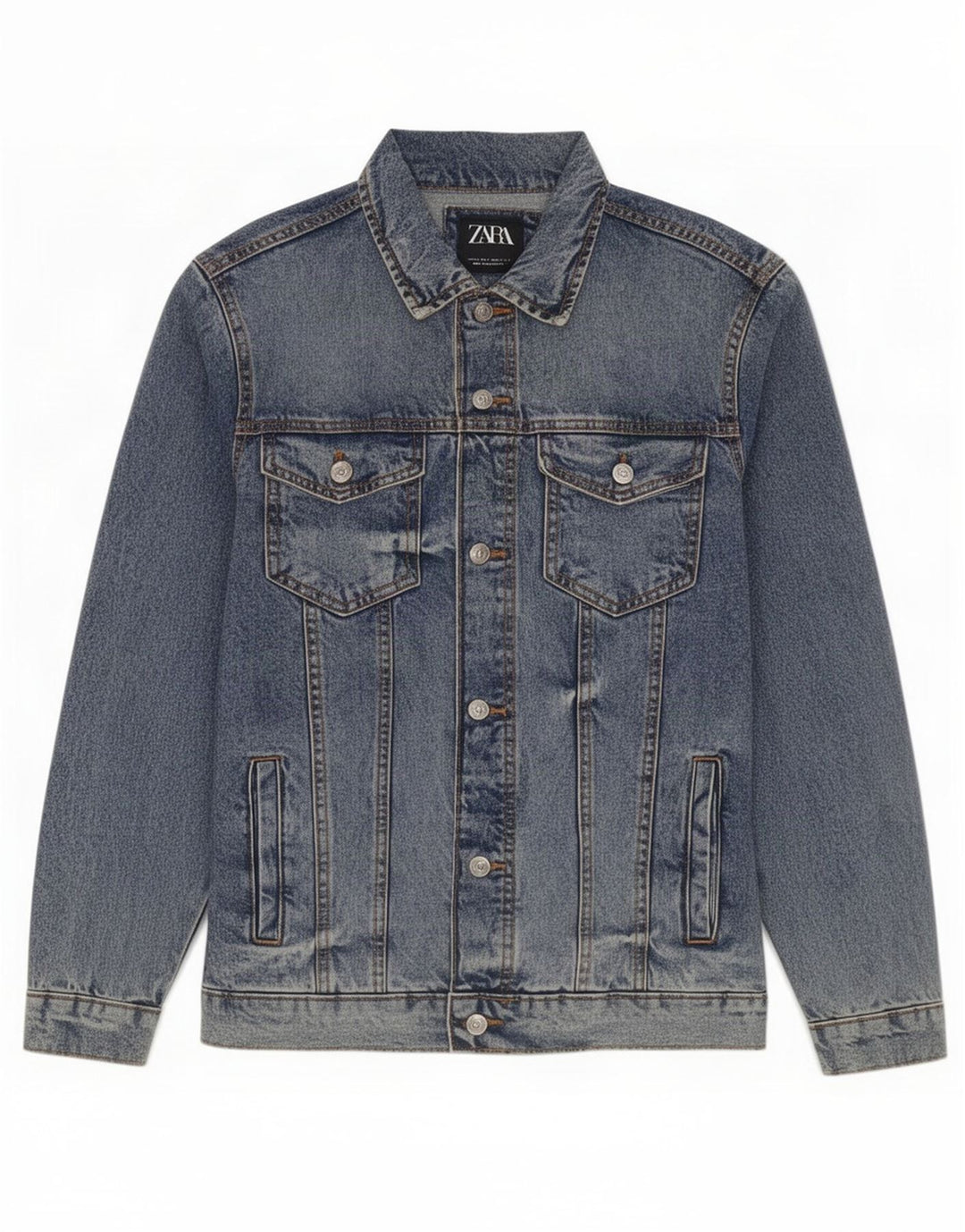 Giacca in denim da uomo Zara UK 36 piccola in cotone blu