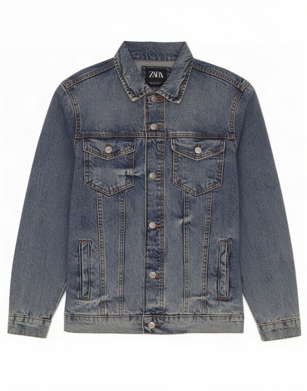 Giacca in denim da uomo Zara UK 36 piccola in cotone blu