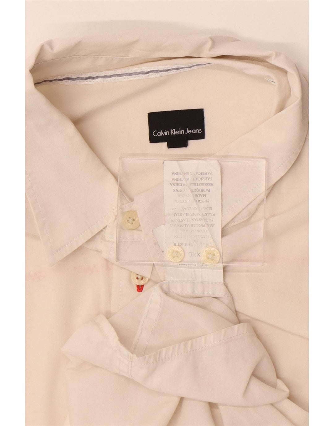 Camicia da uomo Calvin Klein Jeans 2XL in cotone bianco sporco