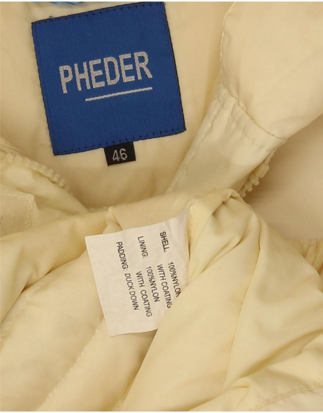 Cappotto imbottito con cappuccio da donna Pheder IT 46 Large nylon giallo