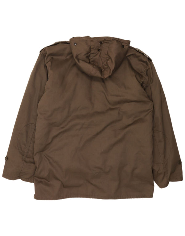 Vintage Mens Hooded Parka Jacket IT 62 6XL Brown