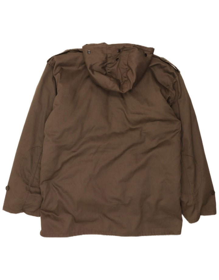 Giacca parka vintage da uomo con cappuccio IT 62 6XL Marrone