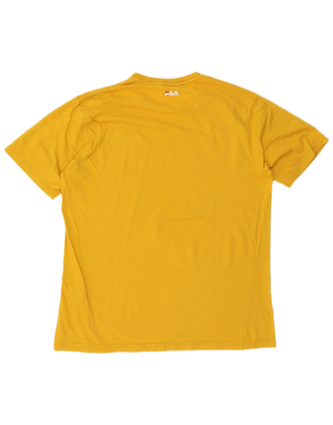 T-shirt grafica da uomo Fila Top Large in cotone giallo