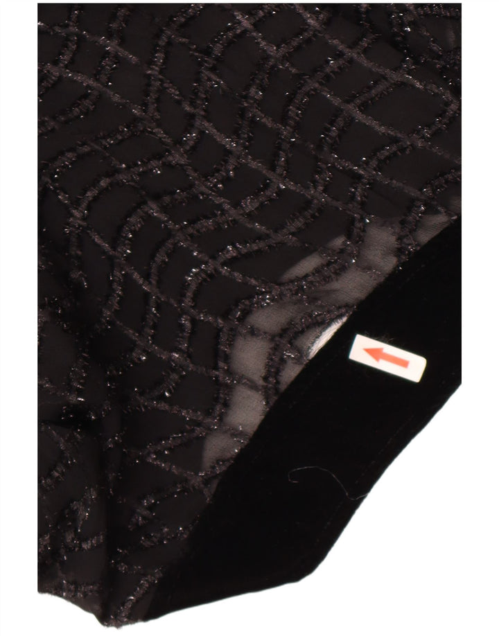 Camicetta trasparente da donna vintage top UK 16 grandi a righe nere