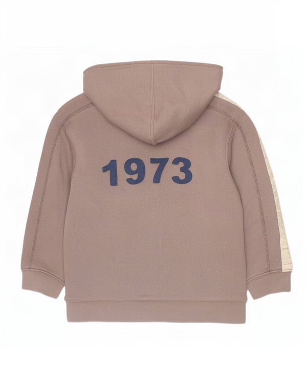 Maglione con cappuccio e zip grafica per ragazzi Timberland 4-5 anni in cotone marrone