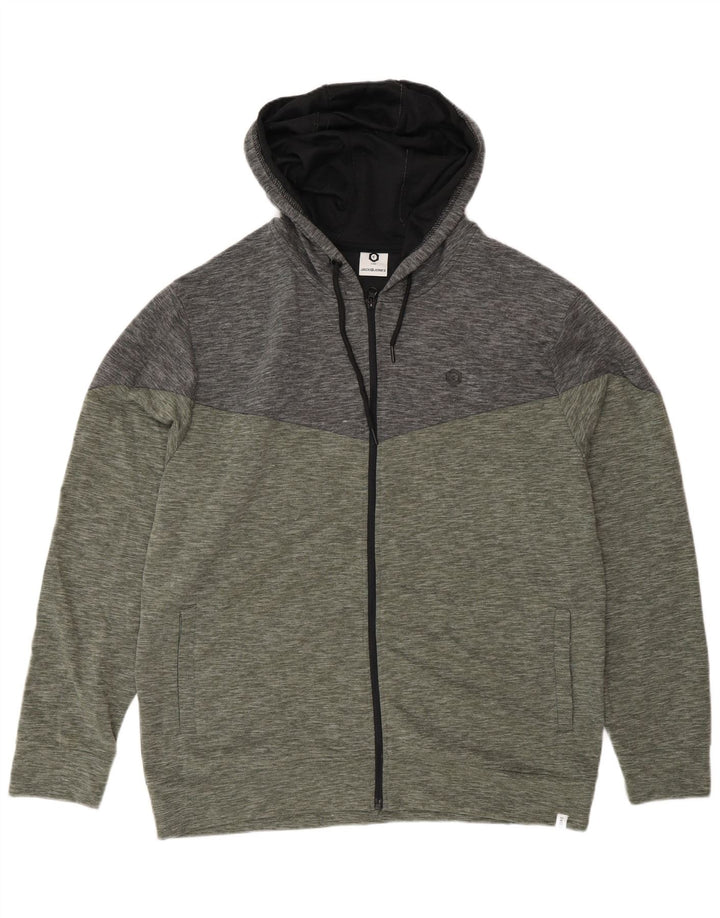 Maglione con cappuccio e zip da uomo Jack & Jones 2XL Poliestere color block verde