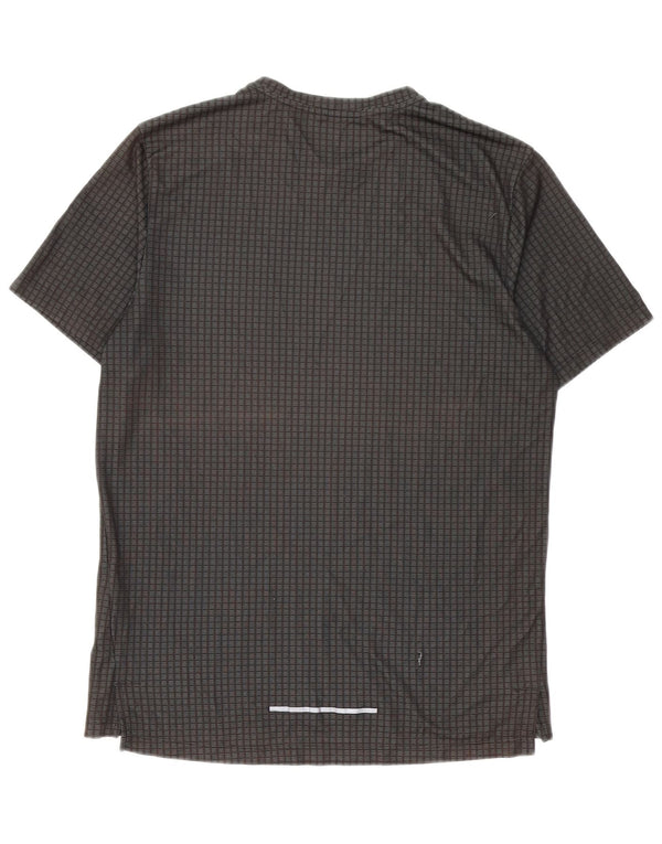 T-shirt Nike Dri Fit da uomo Top in poliestere geometrico grigio medio