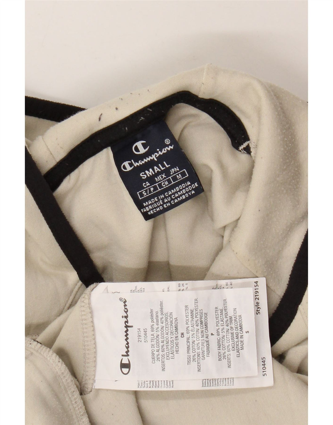 Maglione con cappuccio da uomo CHAMPION piccolo in cotone bianco sporco