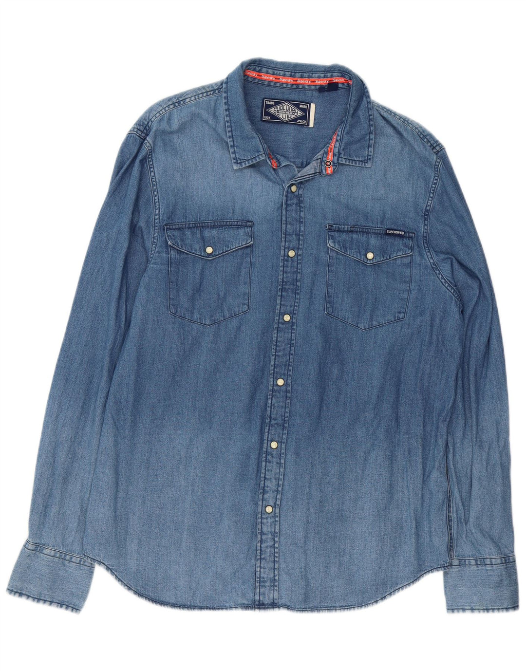 Camicia in denim da uomo SUPERDRY 2XL cotone blu