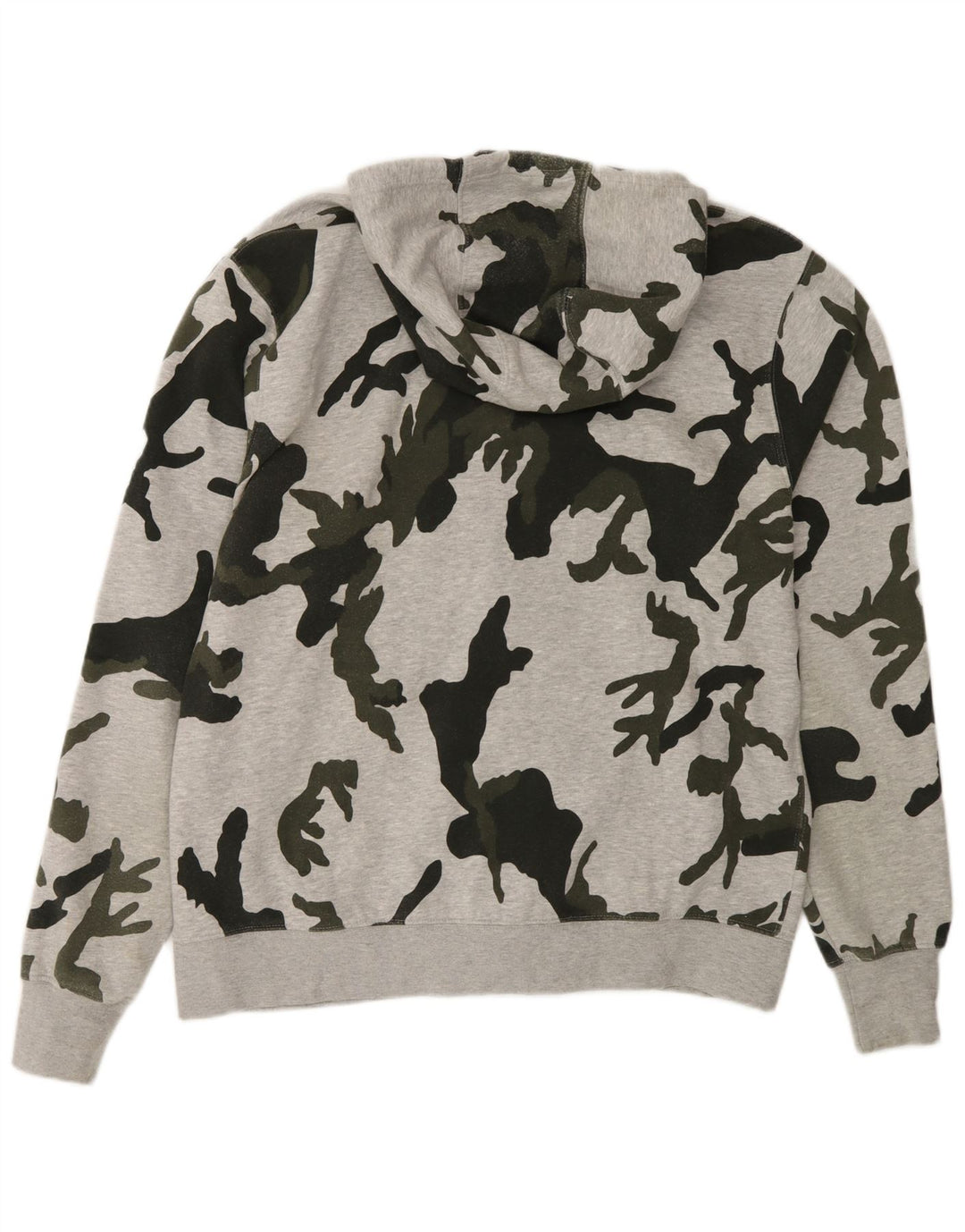 Felpa con cappuccio e zip Nike da uomo, grande, in cotone mimetico grigio