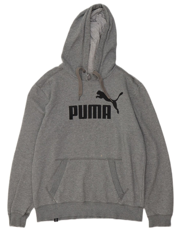 Felpa con cappuccio grafica PUMA da uomo in cotone grigio medio