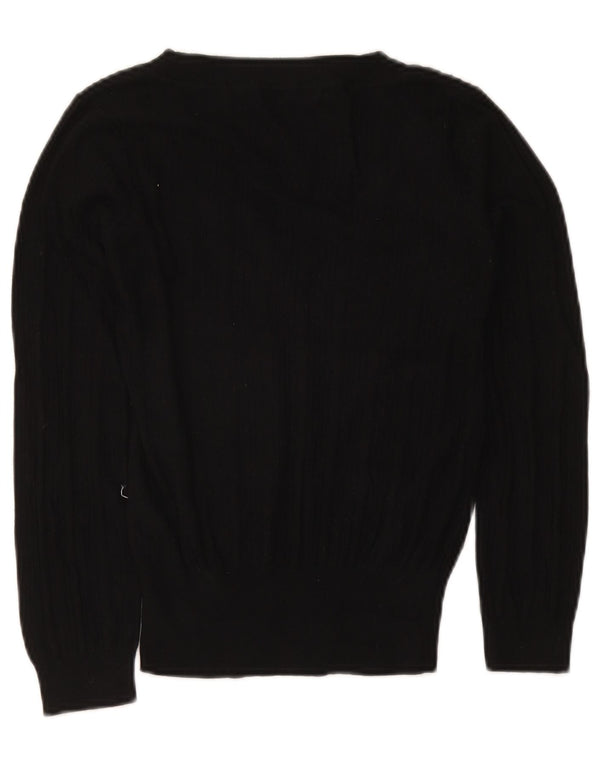Maglione corto con scollo a V da donna Marks & Spencer UK 12 medio nero