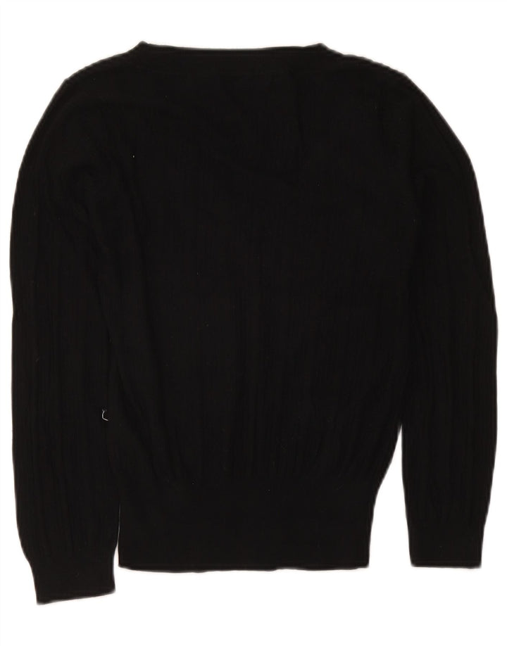Maglione corto con scollo a V da donna Marks & Spencer UK 12 medio nero