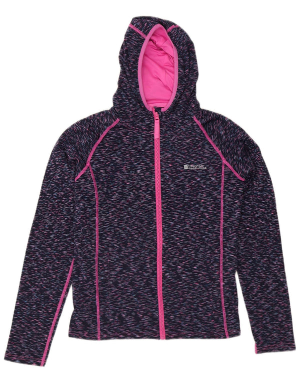 Felpa con cappuccio e zip per ragazze Mountain Warehouse 12-13 anni blu navy screziato