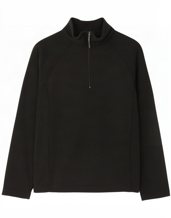 Maglione in pile da donna Berghaus con zip e collo UK 14 grande poliestere nero