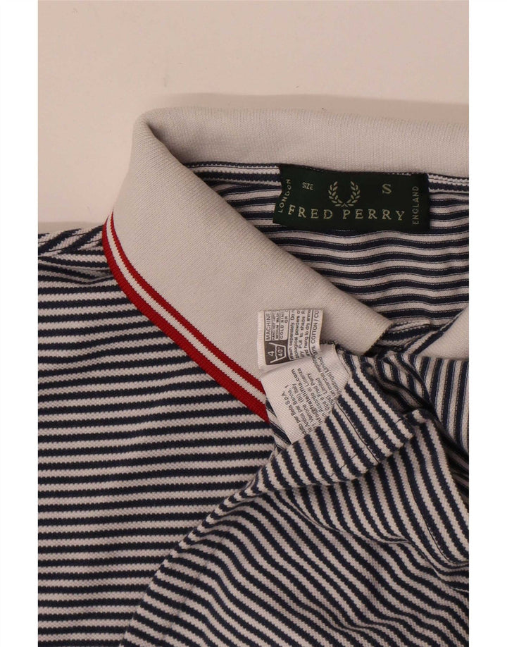 Polo da uomo Fred Perry piccola in cotone gessato blu navy