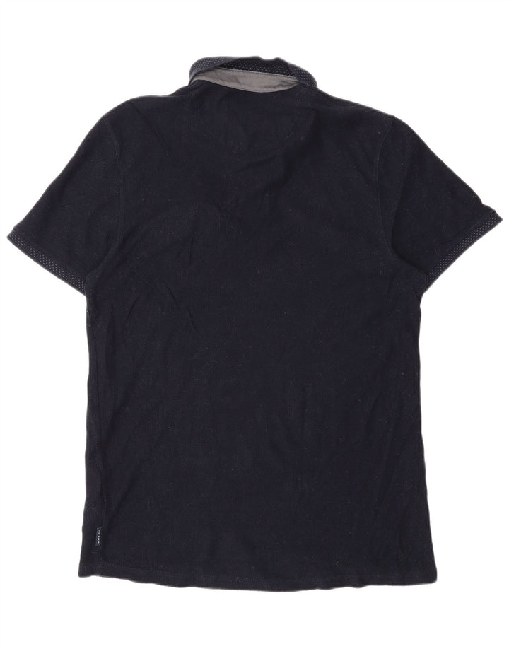 Polo da uomo Ted Baker taglia 4 grande in cotone blu navy