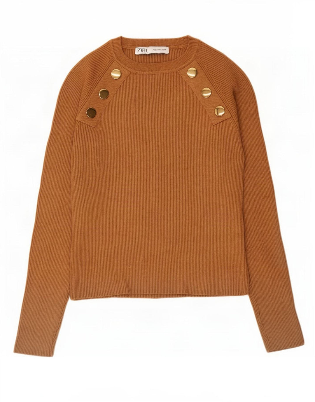 Top corto da donna Zara a maniche lunghe UK 12 Marrone medio