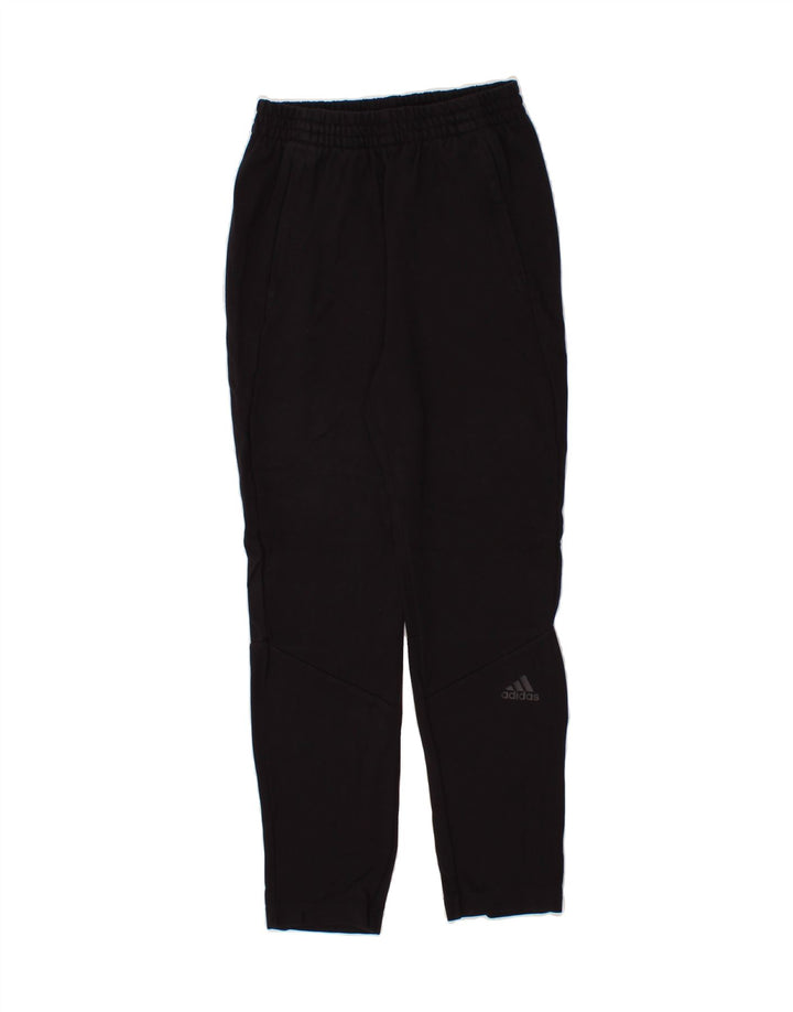 ADIDAS Boys Tracksuit Trousers 11-12 Years Black Rayon Vintage Adidas and Second-Hand Adidas from Messina Hembry 