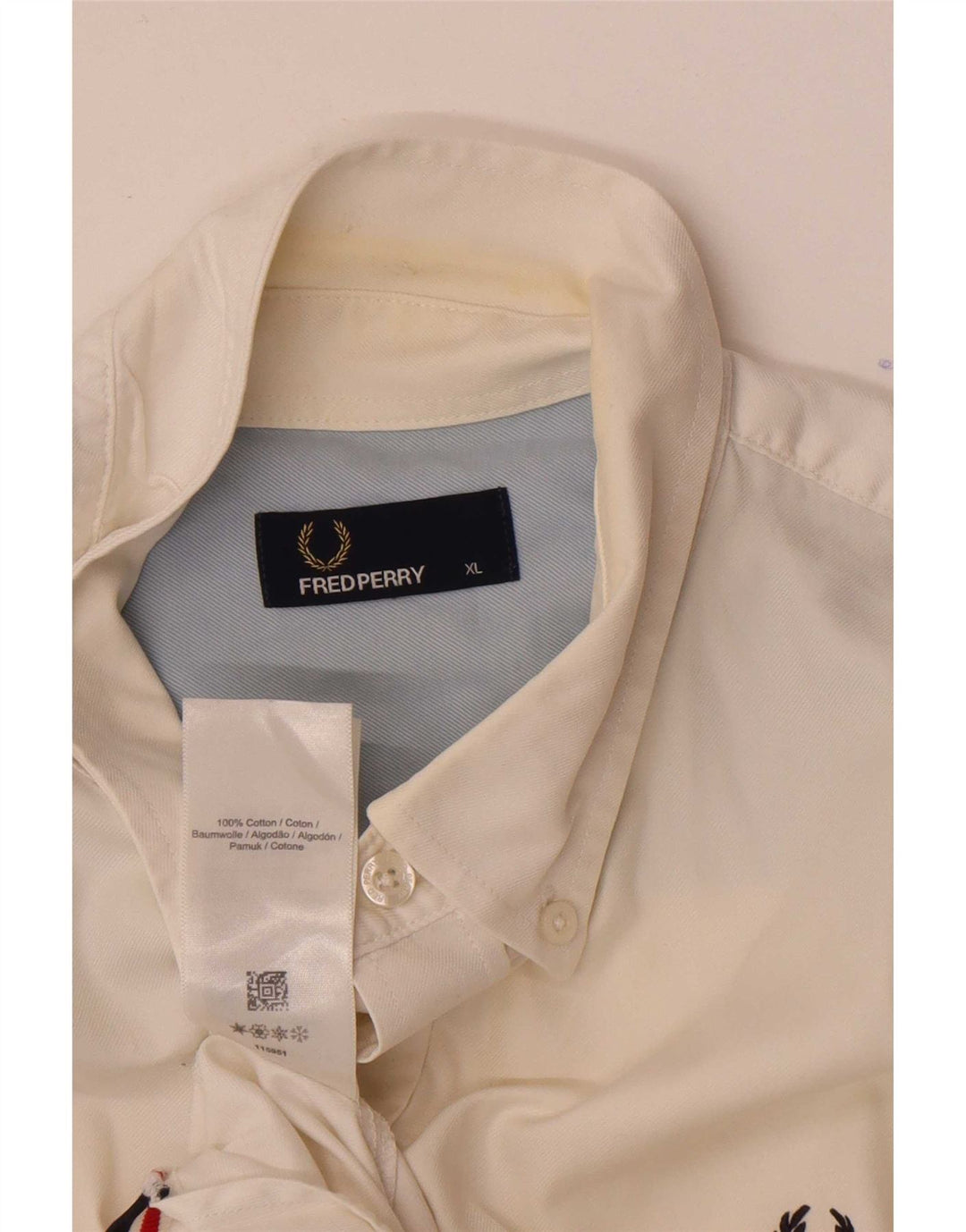 Camicia a maniche corte da uomo Fred Perry XL in cotone bianco