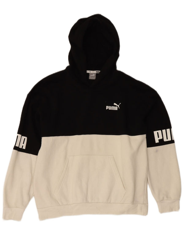 Felpa con cappuccio grafica da ragazzo Puma 13-14 anni in cotone color block nero