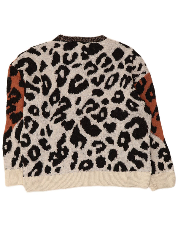 Maglione maglione con scollo a barca da donna Marks & Spencer UK 14 medio multicolore