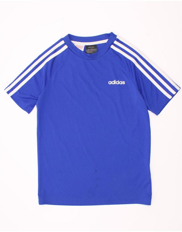 Maglietta Adidas Climalite da ragazzo, 9-10 anni, in poliestere blu