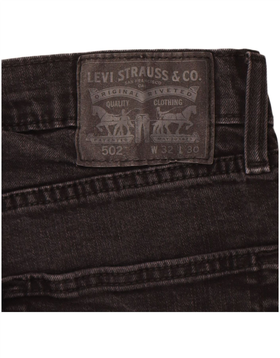 Levi's Uomo 502 Jeans affusolati W32 L30 Cotone Nero