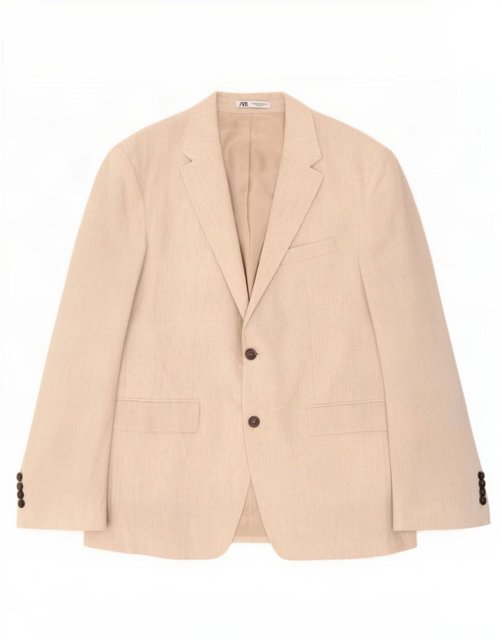 Giacca blazer da uomo a 2 bottoni Zara EU 54 XL Beige