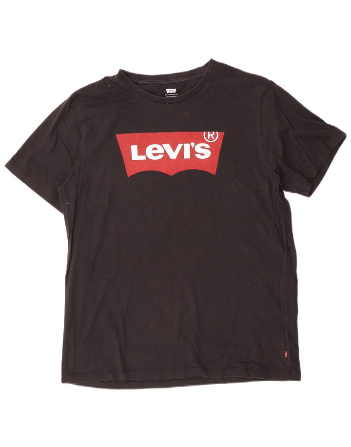 T-shirt grafica da uomo Levi's Top in cotone nero medio