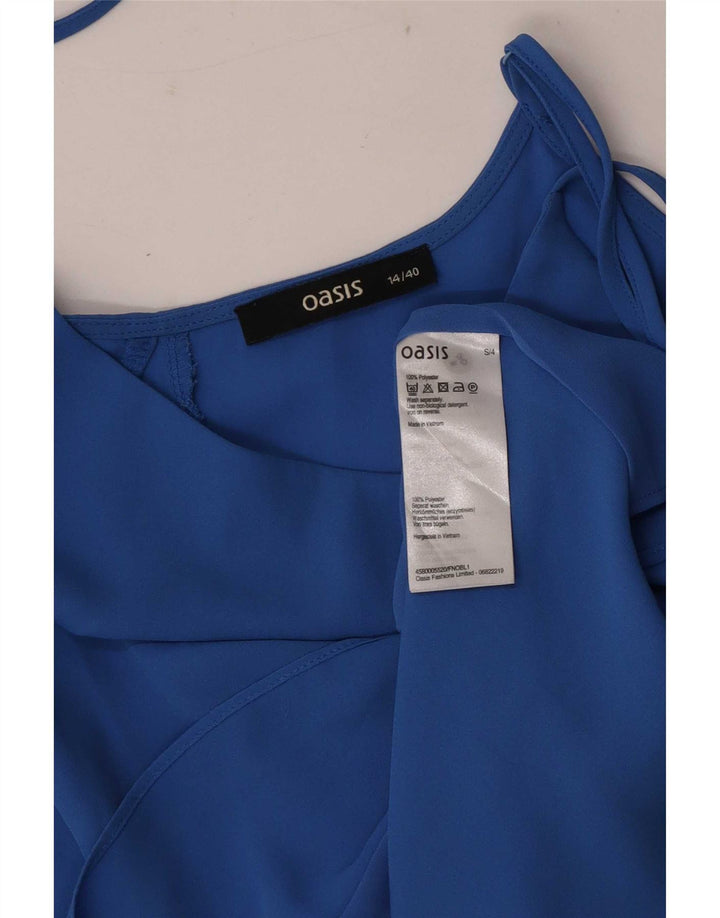 Canotta corta da donna Oasis UK 14 Poliestere blu medio