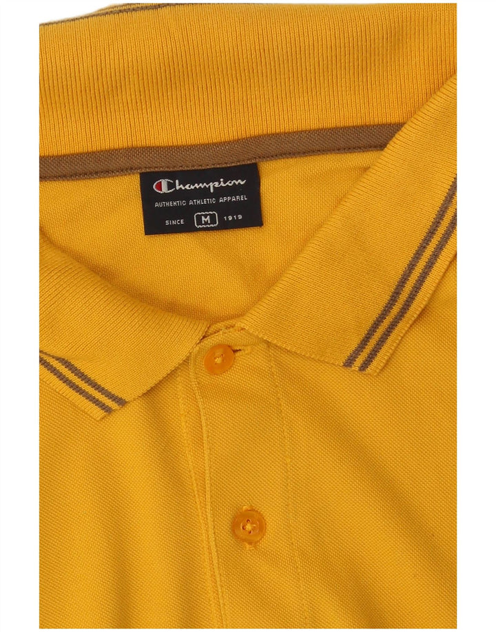 Polo da uomo Champion in cotone giallo medio