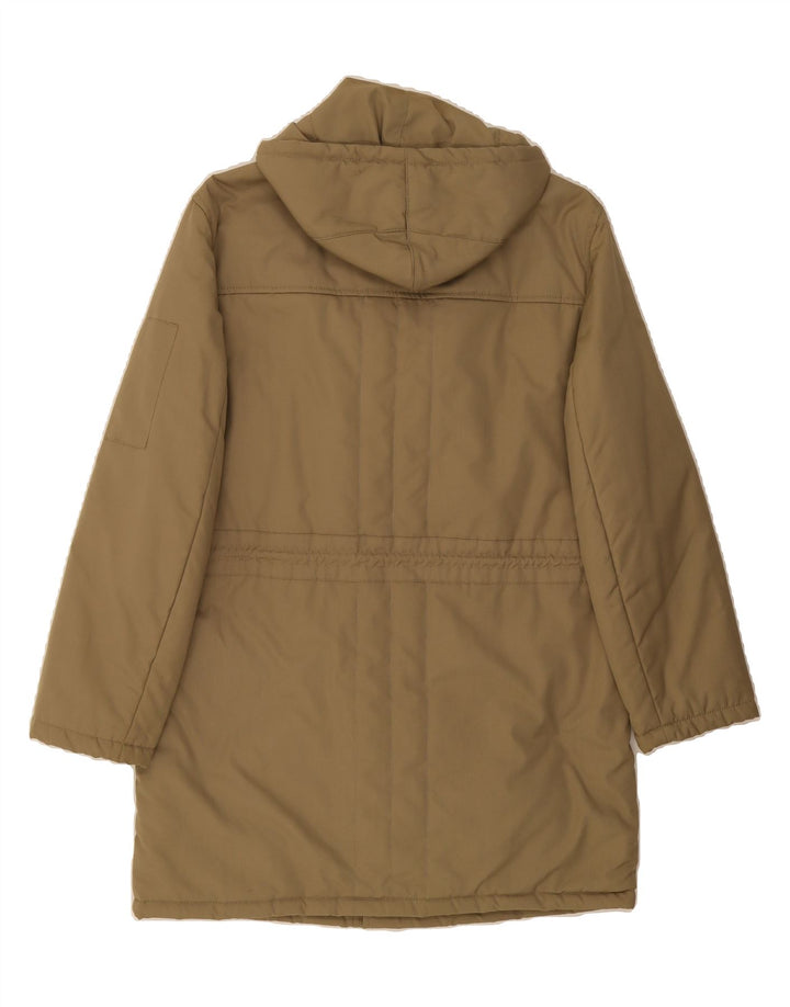 VINTAGE Mens Hooded Overcoat IT 48 Medium Beige Cotton Vintage Vintage and Second-Hand Vintage from Messina Hembry 