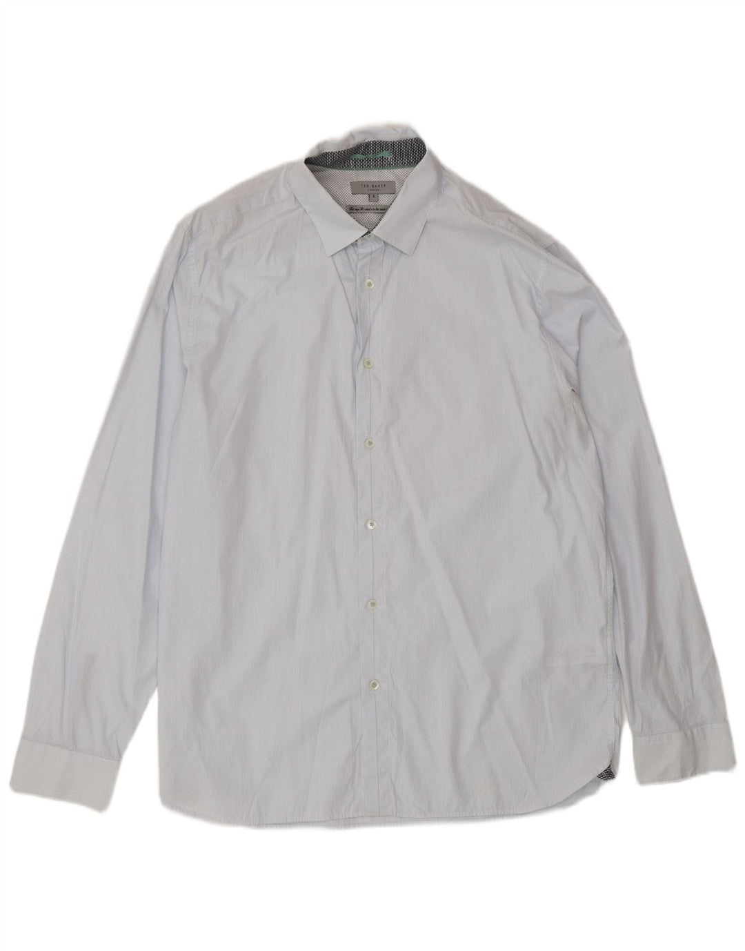 Camicia da uomo Ted Baker taglia 5 XL cotone gessato blu