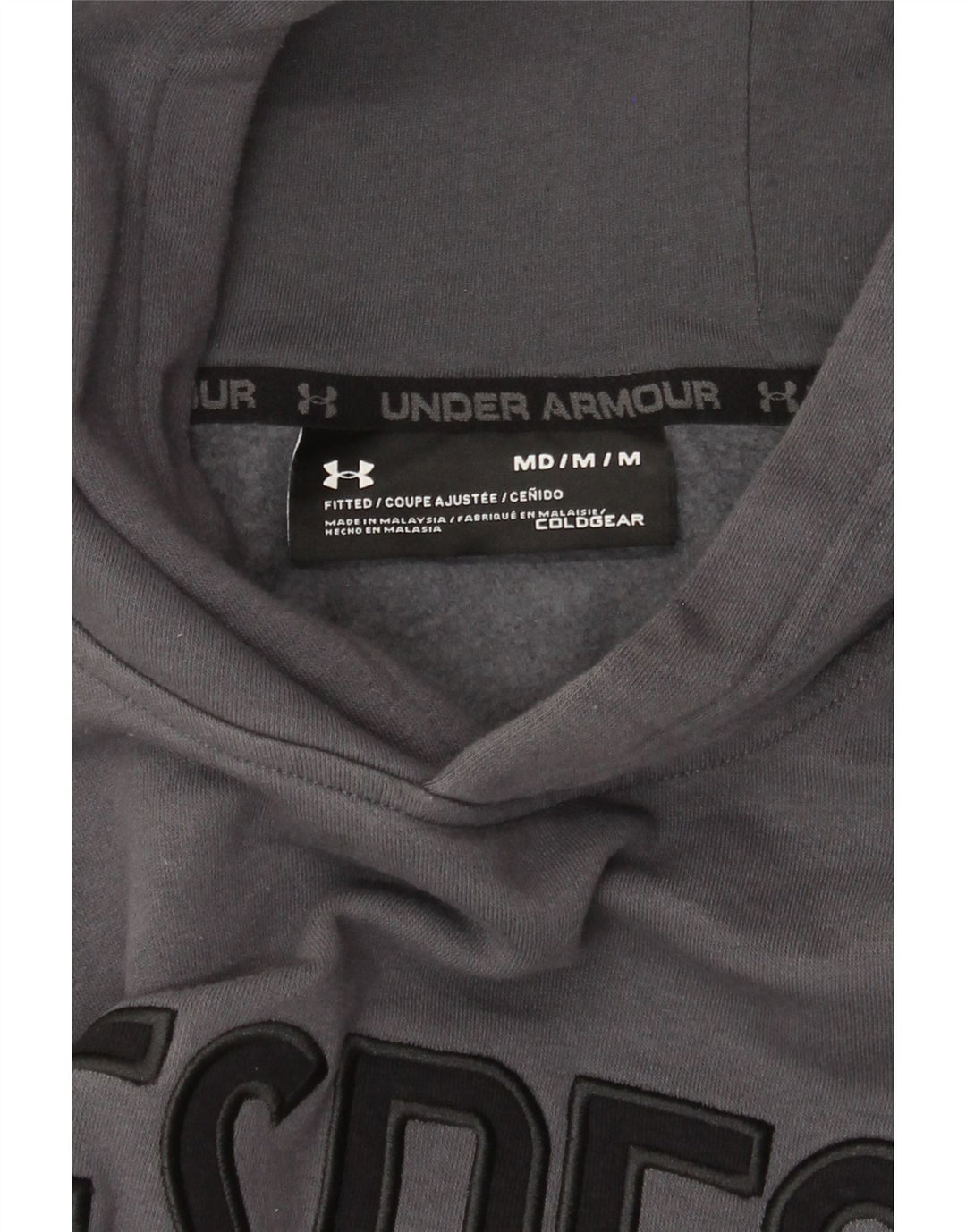 Felpa con cappuccio grafica Under Armour da uomo Cold Gear grigio medio