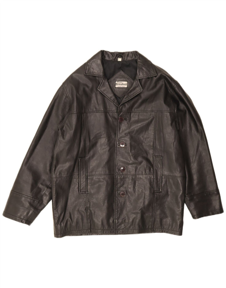 Giacca in pelle vintage da uomo UK 40 grande nera