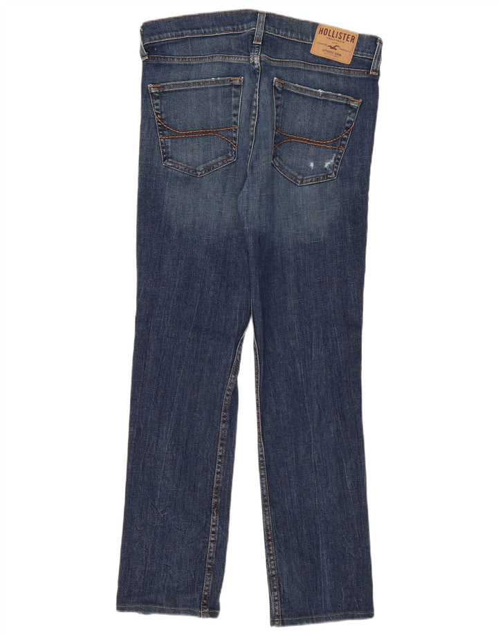 Jeans dritti invecchiati Hollister da uomo W33 L32 Blu
