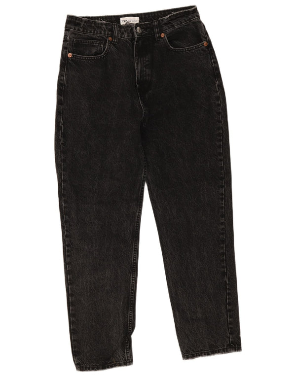 Jeans affusolati a vita alta da donna Zara EU 40 medio W30 L27 neri screziati