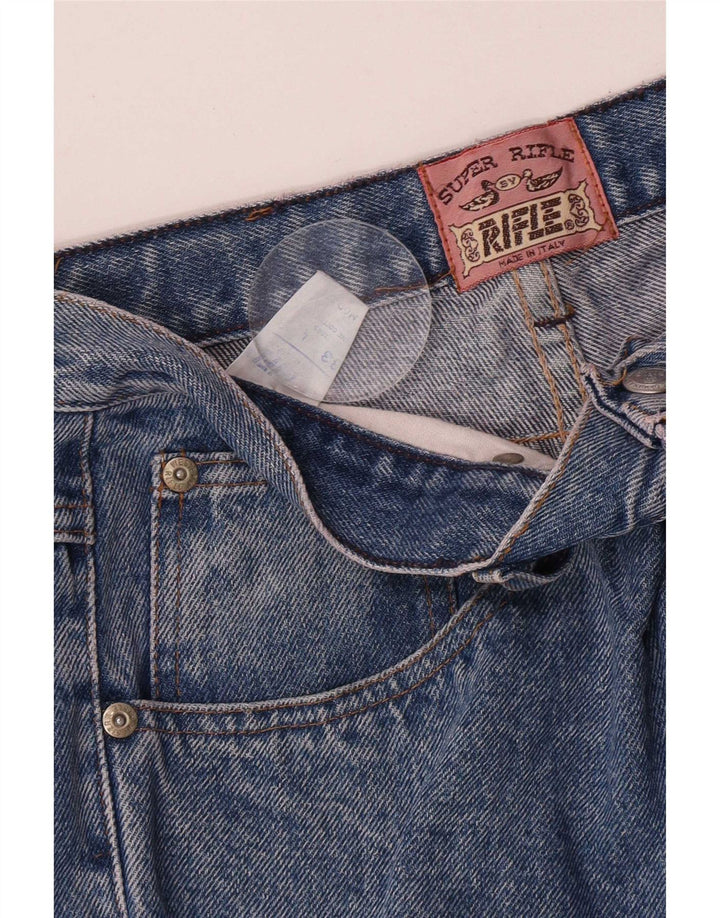 Jeans dritti invecchiati da uomo Rifle W33 L33 in cotone blu