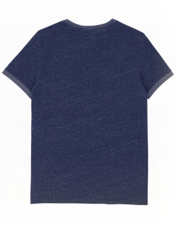 T-shirt grafica da uomo Superdry Top in cotone chiazzato blu navy medio