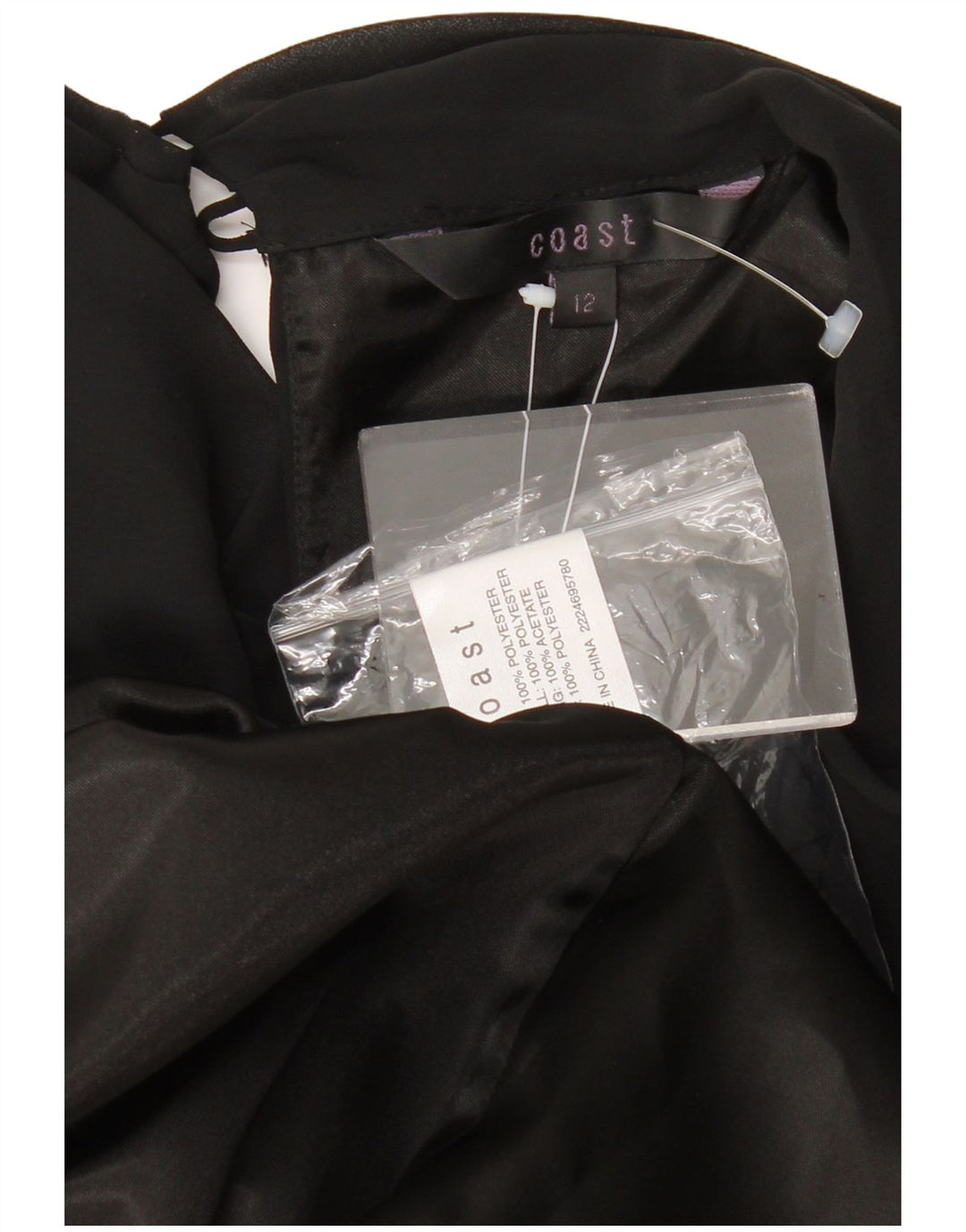 Abito a trapezio senza maniche da donna Coast UK 12 Poliestere nero medio