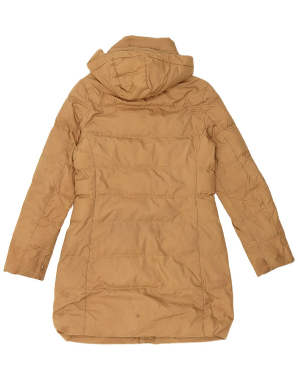 Cappotto imbottito con cappuccio da donna Tommy Hilfiger UK 10 piccolo poliestere marrone