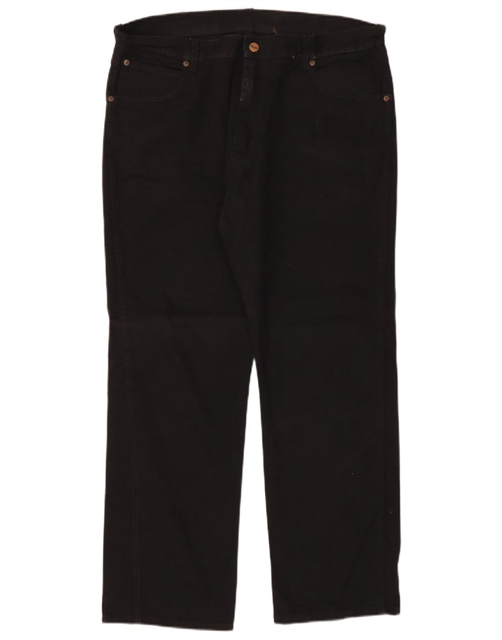 Jeans dritti da uomo Wrangler vestibilità regolare W38 L30 cotone nero