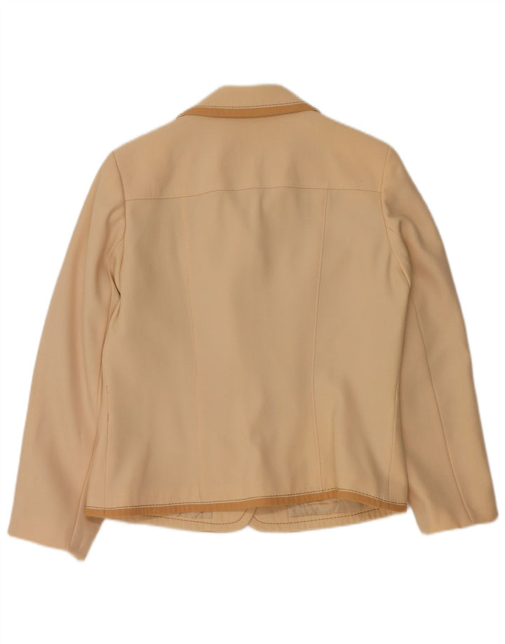 Giacca blazer da donna a 4 bottoni RALPH UK 16 grande beige in lana vergine