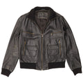 Giacca in pelle vintage da uomo UK 38 media nera